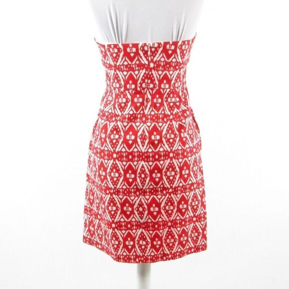 J. Crew red cotton strapless dress 2 - Picture 7 of 8
